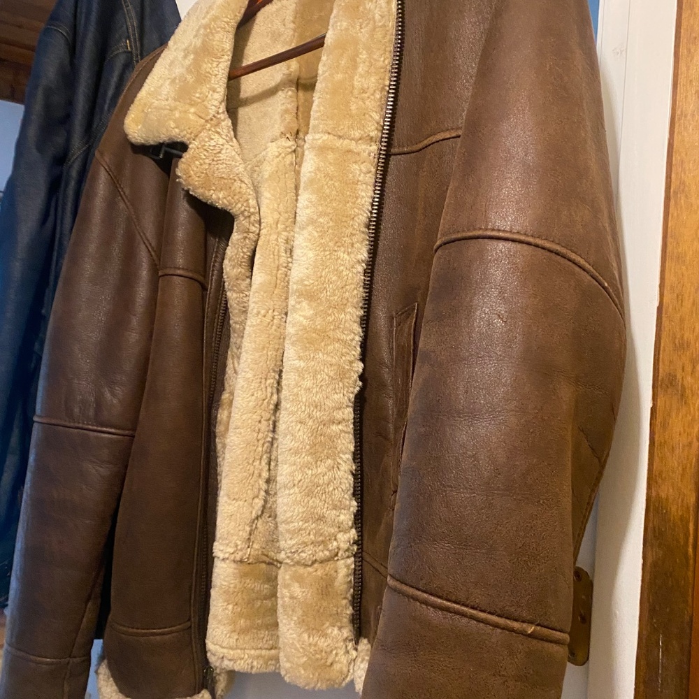 Men Bomber Leather Jacket - Picture 5 of 8